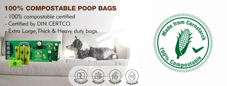 extra large thick heavy 100% compostable poop bag 