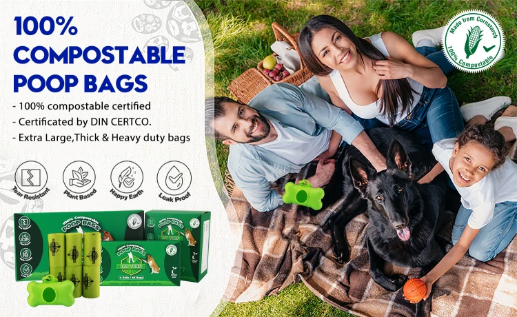 heavy duty 100% compostable poop bag