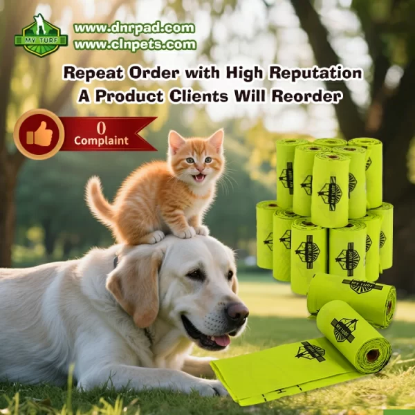 Close-up of leak-proof dog poop bag holding waste securely