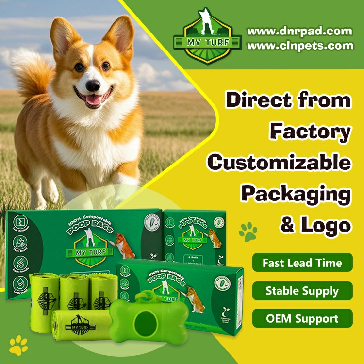 Large dog poop bag filled and tied securely