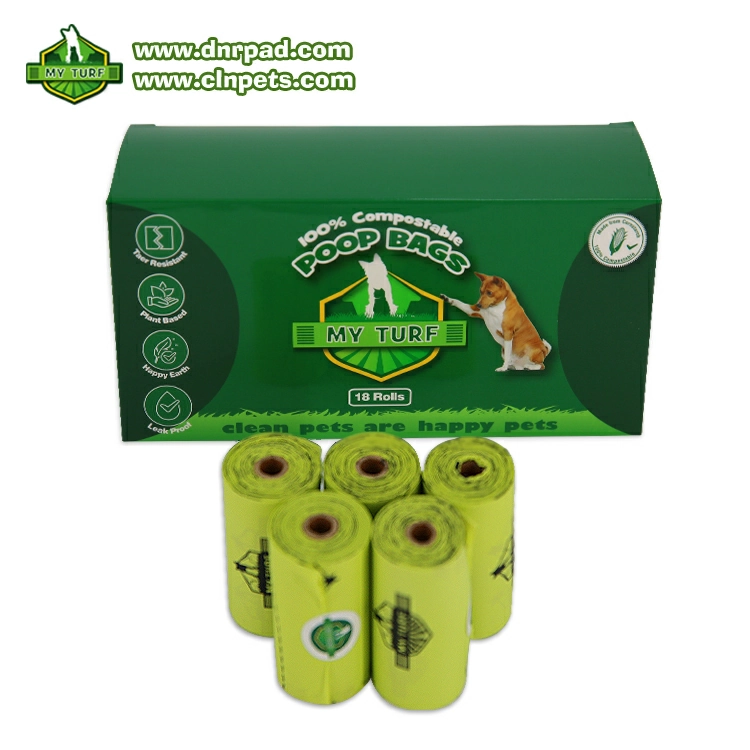 Dog poop bag roll with easy-tear perforations