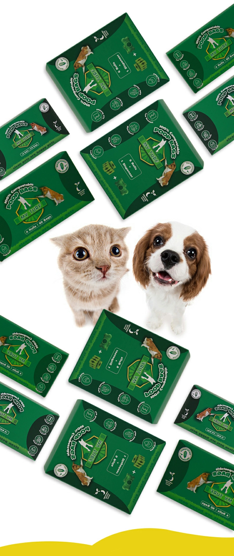 Colorful dog poop bags in red, blue, and green